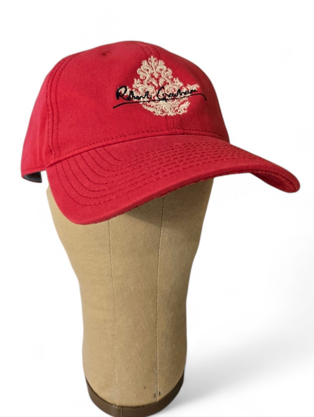 Robert Graham baseball Hat Cap Red Cotton Embroidered Lightweight Casual